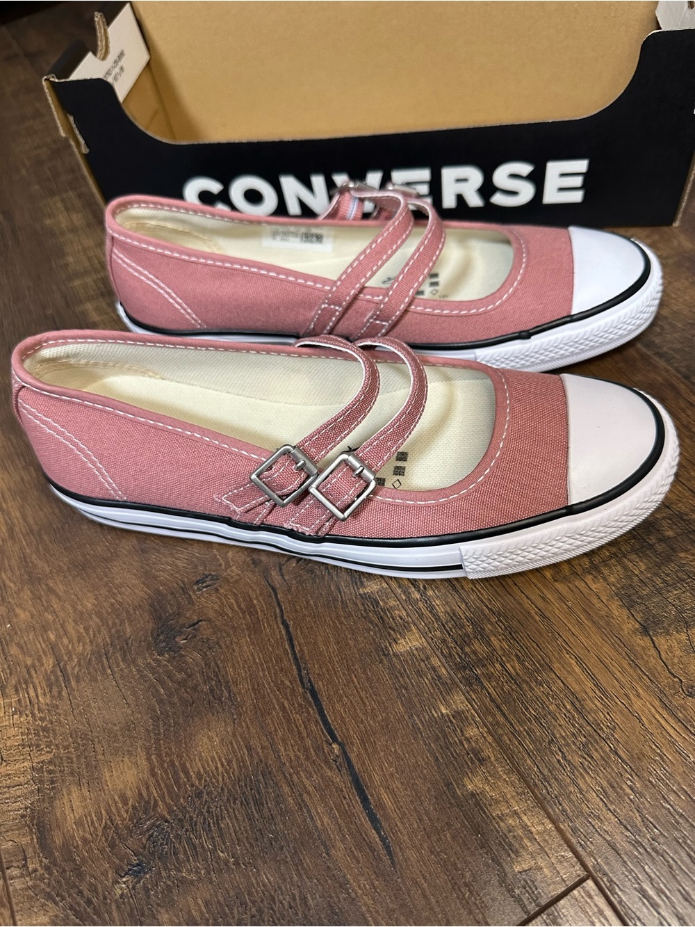 Converse Women’s rose pink Double-Strap Mary Jane Canvas Sneakers US size 6 UK 4
